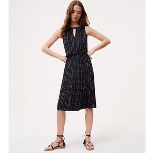 LOFT Petite Dotted Keyhole Dress